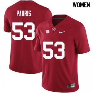 NCAA Women's Alabama Crimson Tide #53 Ryan Parris Stitched College Nike Authentic Crimson Football Jersey GH17D82PW